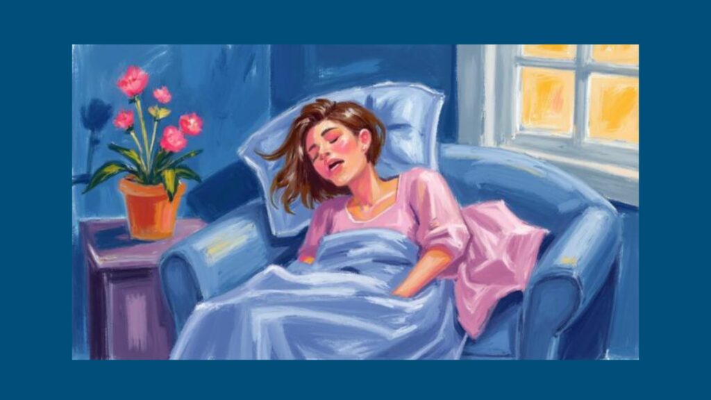 Person sleeping with mouth open showing mouth breathing during sleep