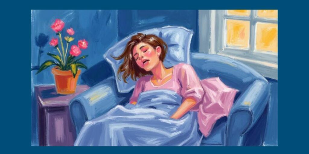 Person sleeping with mouth open showing mouth breathing during sleep