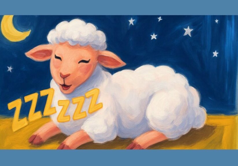 Alt text Illustration of a sheep snoring while asleep